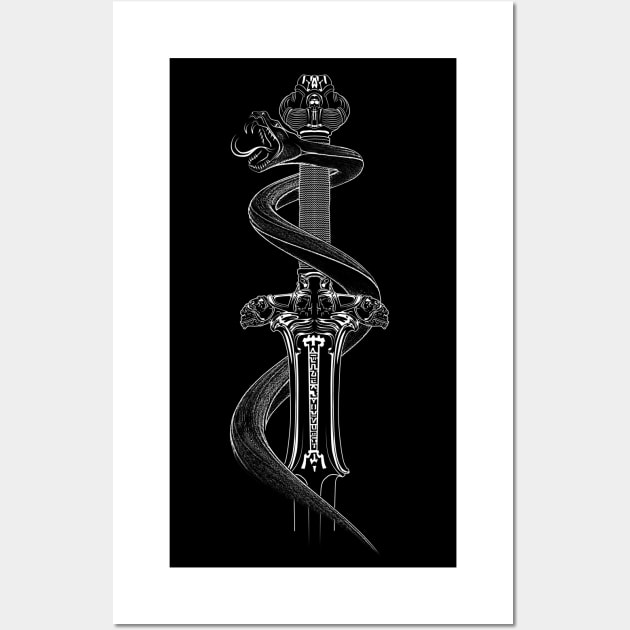 Atlantean Conan Sword with Snake - Version without text Wall Art by TMBTM